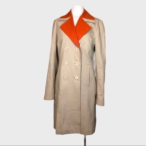 INC Khaki and Orange Trench Coat. Size 10